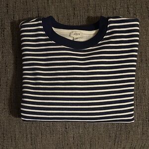 J. Crew Navy and White Striped Crewneck